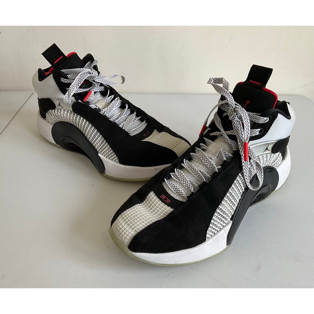 Nike Air Jordan XXXV DNA Sneakers Black White Chile Red Size 9 Mens